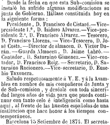 La Neutralidad - Spanish Red Cross - Listing of Saturnino Gimenez