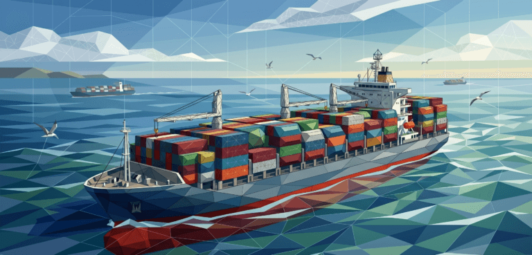 A merchant ship navigating the global trade route to deliver imported frozen luxury from Massachusetts to the tropical heat of Manila.