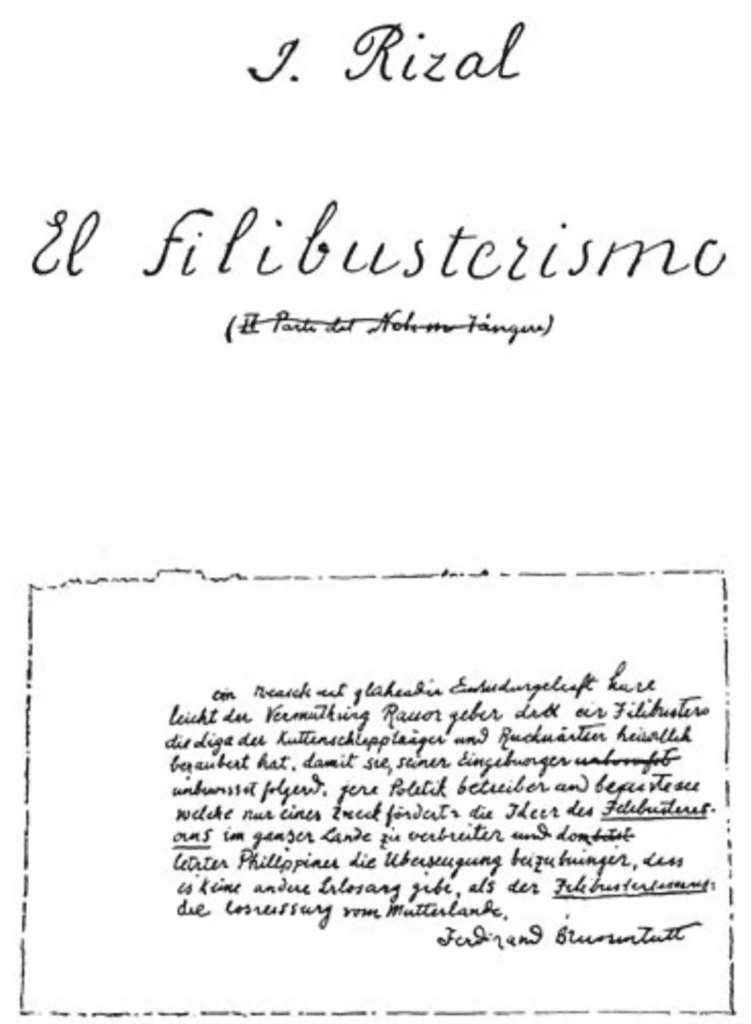 Original manuscript of El Filibusterismo by José Rizal
